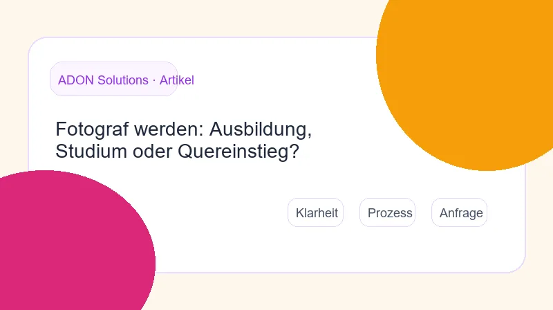 Vom Lernen zur ersten Buchung als Fotograf