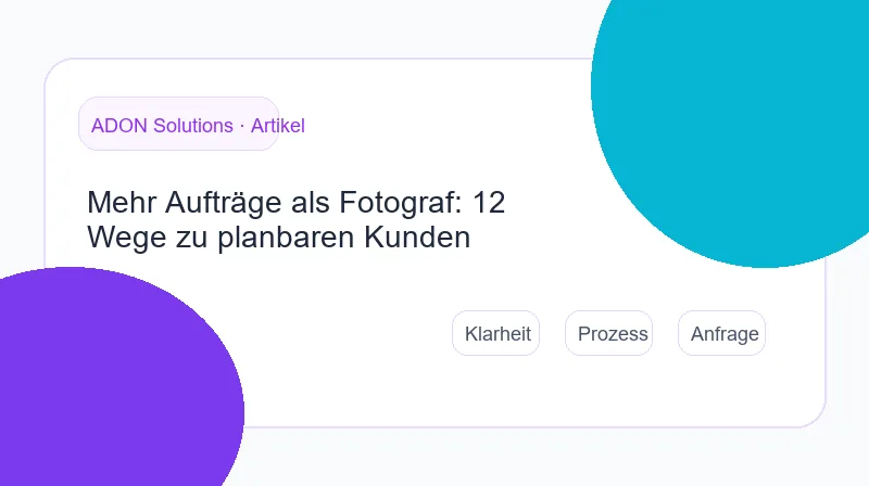 Landingpage-Aufbau für Fotografie-Aufträge