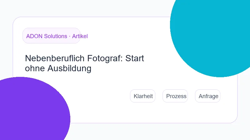 Checkliste für Anmeldung und Steuern nebenberuflicher Fotografen