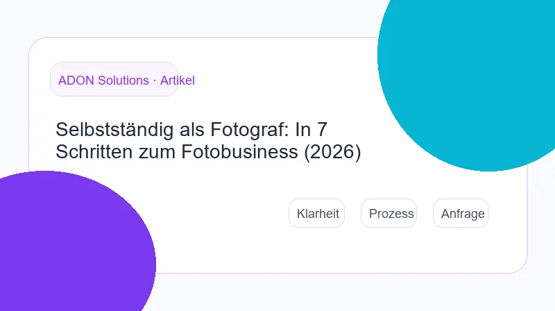 Checklist zur Anmeldung als selbstständiger Fotograf beim Finanzamt