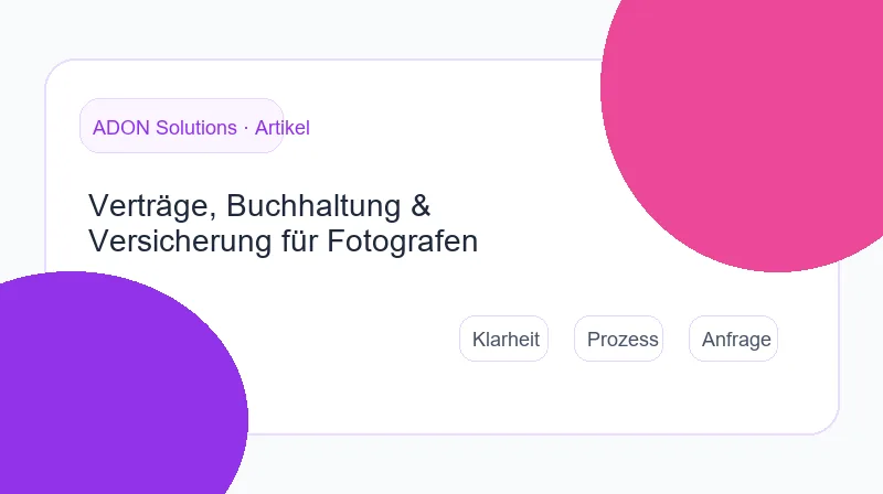 Checkliste für Verträge, Buchhaltung und Versicherung für Fotografen