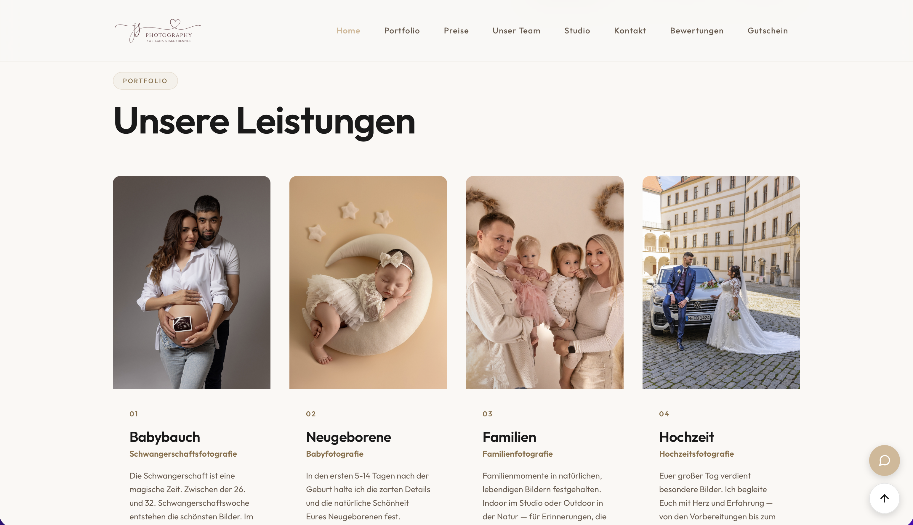 JS Photography - Neue Leistungsseite