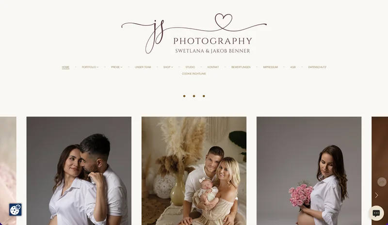 JS Photography - Old hero section